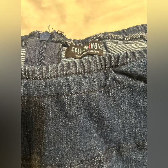 Off shoulder denim jumpsuit XL - Picture 2 of 3